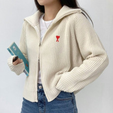 ●3월 판매 8위● AMI 아미 스몰레드하트 풀집업 니트 3COLOR