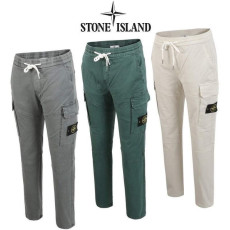 STONE ISLAND 스톤아일랜드 피그먼트 밴딩 카고 일자팬츠
