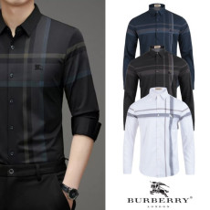 BURBERRY 버버리 패턴 스퀘어 기마자수 실켓 셔츠