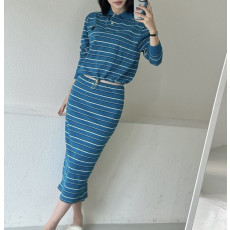 PRADA 프라다 실크 피케 블루 셋업