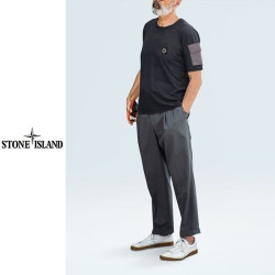 ●6월 판매 18위● STONE ISLAND 스톤아일랜드 라미 오픈카라 반팔셔츠 히든 버튼 드라이핏 반팔 2COLOR