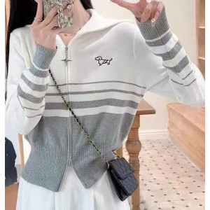 ●6월 판매 11위● THOM BROWNE 톰브라운 헥터 하프배색 투웨이집업 니트 2COLOR