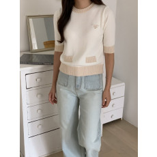 ●3월 판매 17위● PRADA 프라다 코튼 라운드 니트 2COLOR