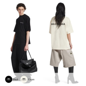 ●6월 판매 19위● BALENCIAGA 발렌시아가 더블 로고 자수 반팔티