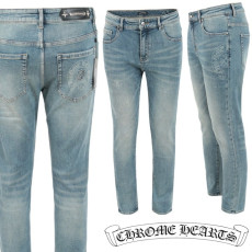 CHROME HEARTS 크롬하츠 말굽 프린트 엠보 워싱 슬림 일자진