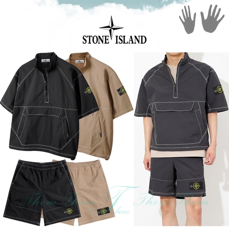 STONE ISLAND 스톤아일랜드 오버핏 스티치 아노락 세트
