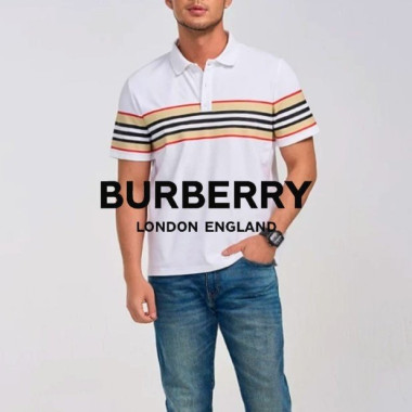 BURBERRY 버버리 옴므 라인 카라 반팔 니트 2COLOR
