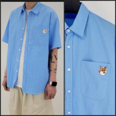 MAISON KITSUNE 메종키츠네 폭스헤드 나일론 셔츠