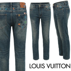 LOUIS VUITTON 루이비통 컬러 자수 워싱 슬림 일자진