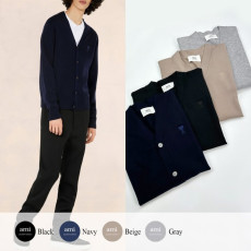 AMI 아미 드 꾀흐 까마이외 자수 니트 가디건