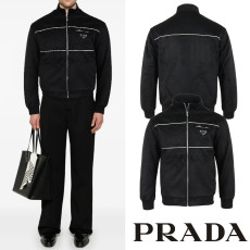 PRADA 프라다 클래식 삼각 누빔 스웨이드 자켓