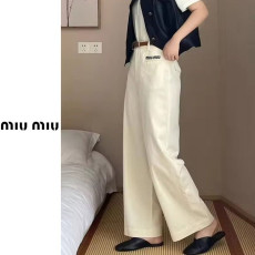 MIUMIU 미우미우 하이웨스트 와이드 팬츠 3COLOR