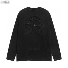 CHROME HEARTS 크롬하츠 아플리케 워싱 블랙 긴팔티셔츠