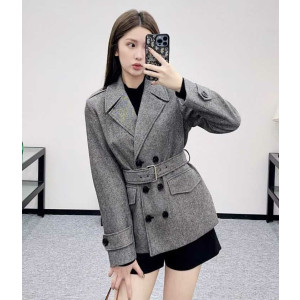 DIOR 디올 더블 벨트 트위드 자켓