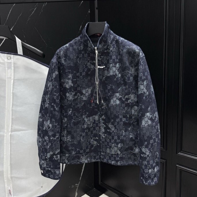 GUCCI 구찌 자카드 데님 다운 자켓