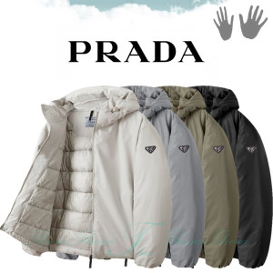 PRADA 프라다 인퀼팅 중량 후드 패딩