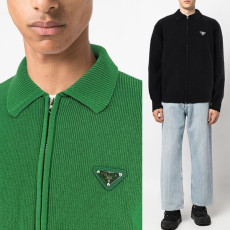 PRADA 프라다 카라 지퍼 가디건
