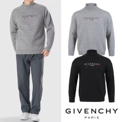 GIVENCHY 지방시 메인 레터링 자수 넥 니트