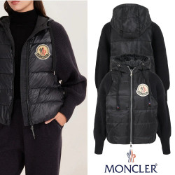 MONCLER 몽클레어 아플리케 빅로고 니트 웰론 패딩