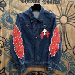CHROME HEARTS 크롬하츠 플로럴 크로스 아플리케 데님 자켓