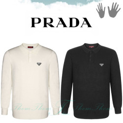 PRADA 프라다 울 캐시 카라 니트