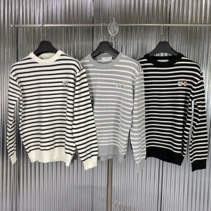 MAISON KITSUNE 메종키츠네 투헤드 캐시 단가라 니트