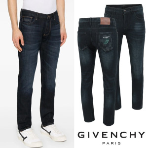 GIVENCHY 지방시 레터링 자수 그래픽 융기모 슬림진
