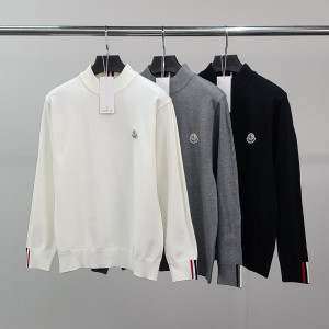 MONCLER 몽클레어 빽삼선 소매라인 반목 니트