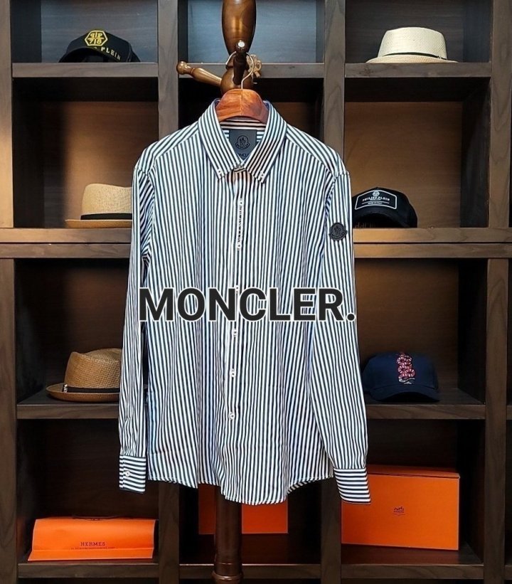 MONCLER 몽클레어 블랙라벨 리안 스트라이프 셔츠