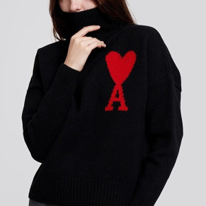 AMI 아미 뉴 빅패치 안타르시아 커플 니트 터틀넥