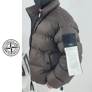 STONE ISLAND 스톤아일랜드 가먼트 레더 패딩 자켓
