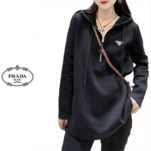 PRADA 프라다 반집업 후드티