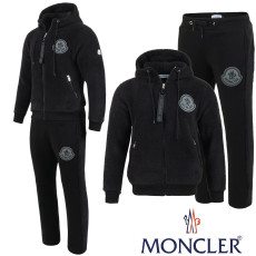 MONCLER 몽클레어 빅로고 양털 후드 집업 셋업 2COLOR