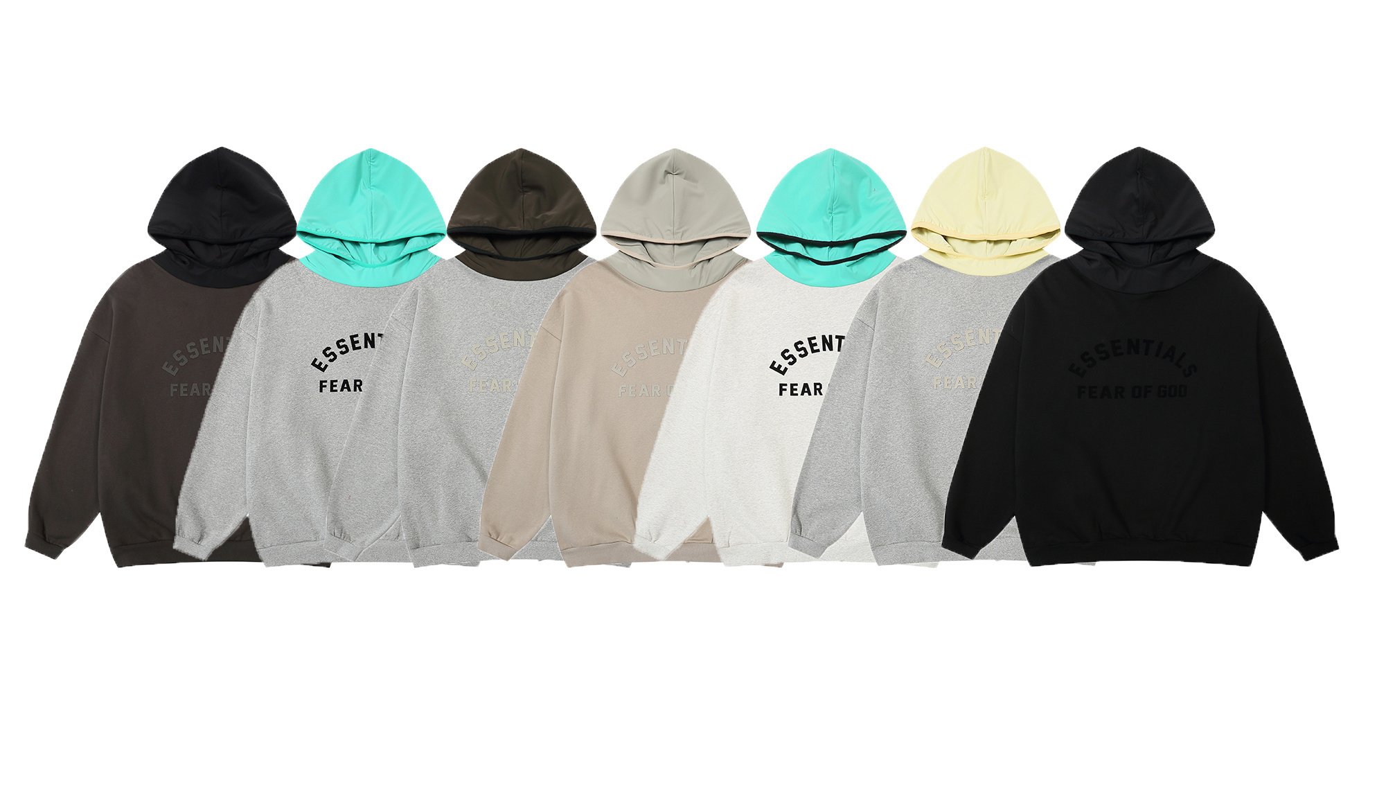 FEAR OF GOD 피어오브갓 에센셜 830 프론트 로고 플리스 나일론 후드