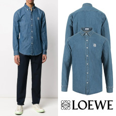 LOEWE 로에베 아나그램 자수 데님 셔츠
