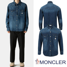MONCLER 몽클레어 그레노블 레터링 로고 데님셔츠 2COLOR