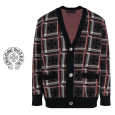 CHROME HEARTS 크롬하츠 캐시미어 체크 가디건 니트
