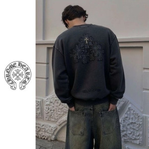 CHROME HEARTS 크롬하츠 세메터리 스틸 로고 가먼트다잉 맨투맨