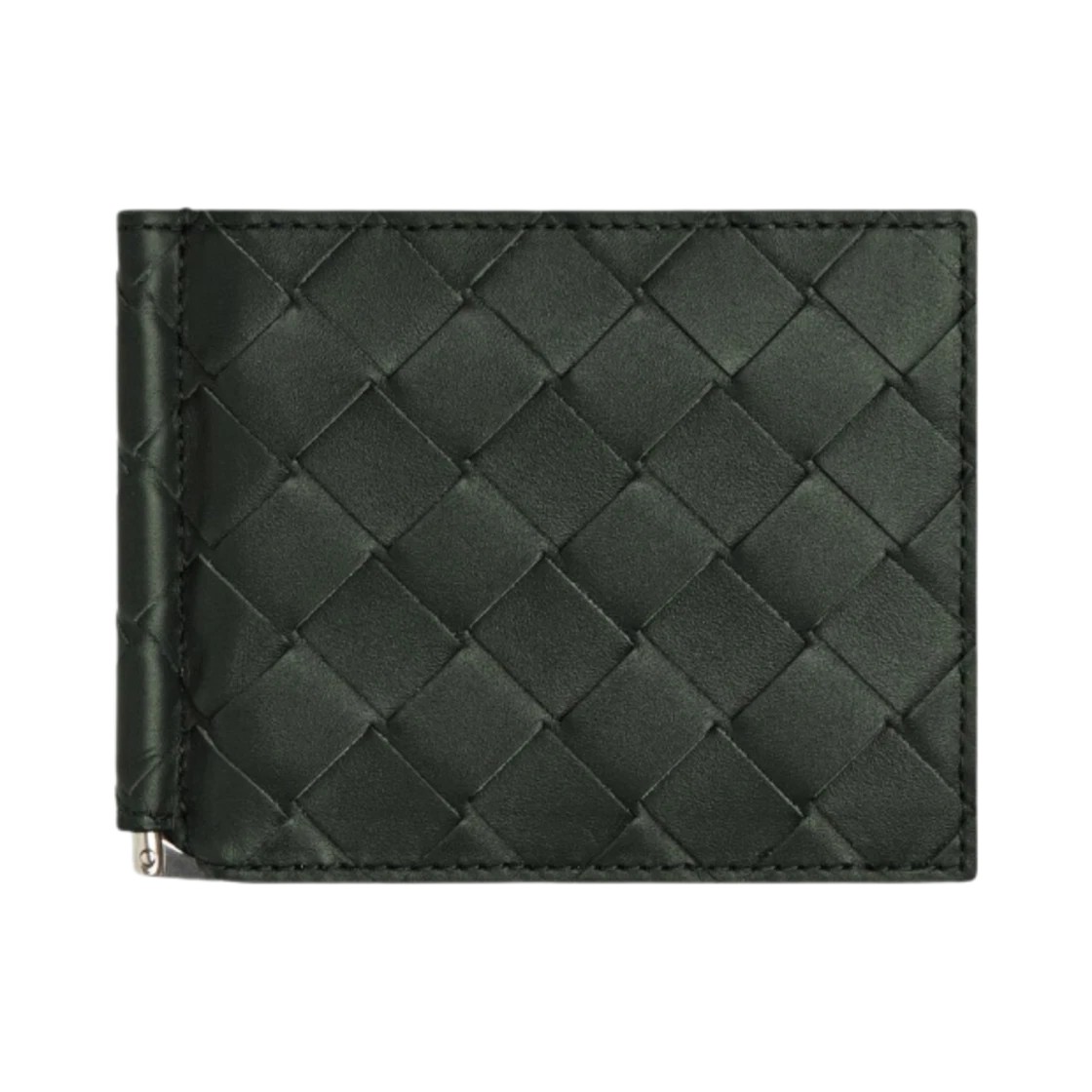 ●실사● 보테가 베네타  인트레치아토 빌 클립 지갑 다크 그린