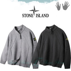 STONE ISLAND 스톤아일랜드 절개 라인 니트 집업