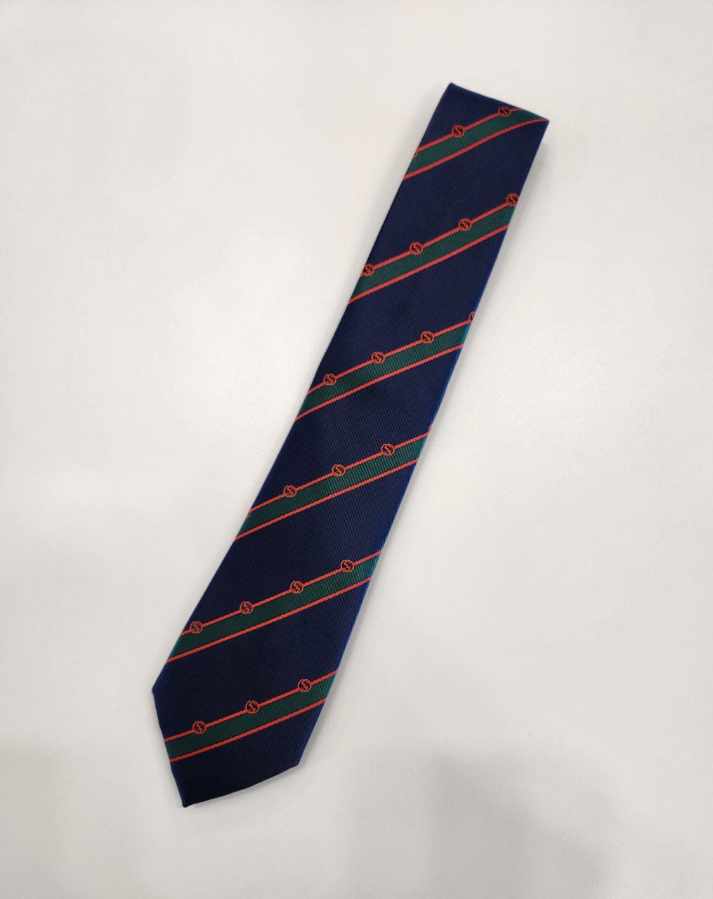 GUCCI 구찌 사선 GG로고 실크 넥타이
