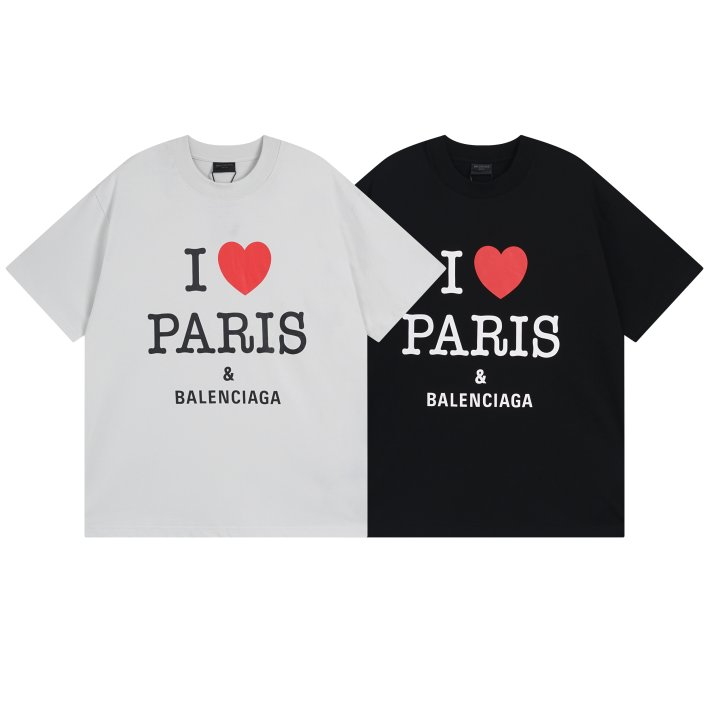 BALENCIAGA 발렌시아가 23142 아이 러브 파리 반팔