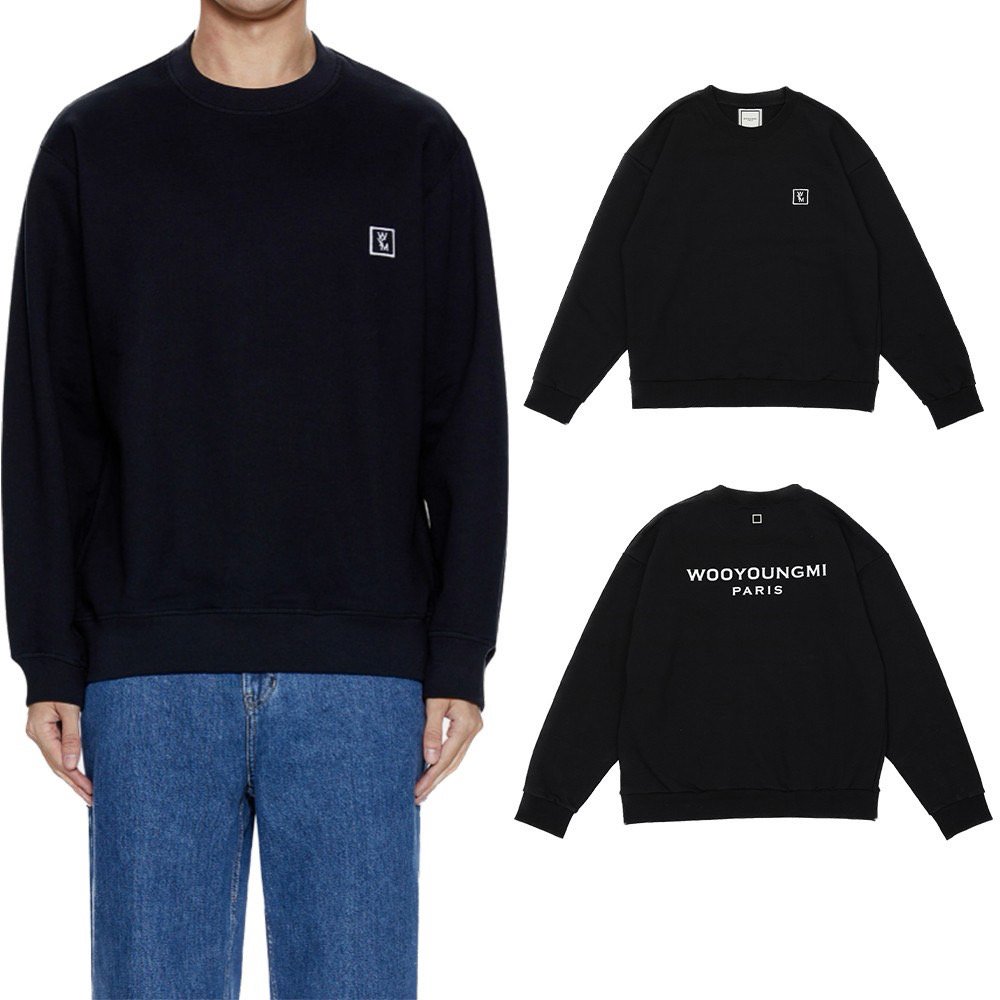 WOOYOUNGMI 우영미 블랙 백로고 맨투맨