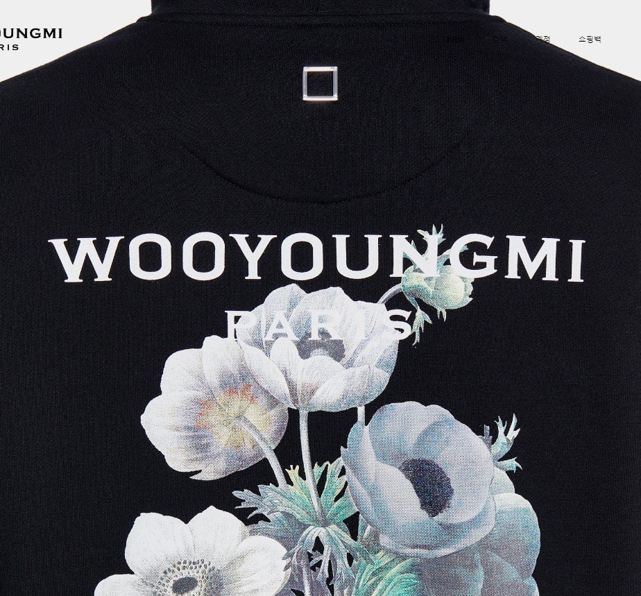 WOOYOUNGMI 우영미 블랙 플라워백로고 맨투맨