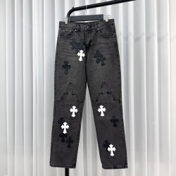 CHROME HEARTS 크롬하츠 크로스 패치 데님 팬츠