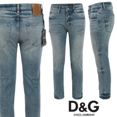 DOLCE & GABBANA 돌체앤가바나 스크래치 전판 로고 슬림 일자진