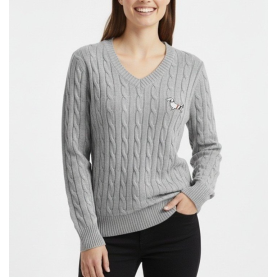 THOM BROWNE 톰브라운 헥터 패치 꽈배기 브이넥 니트 (3066-2) 4COLOR