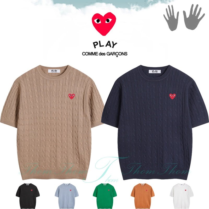COMME DES GARCONS 꼼데가르송 꽈베기 라운드 반팔 니트