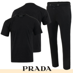 PRADA 프라다 백로고 엠보 로고 반팔 & 긴바지 셋업