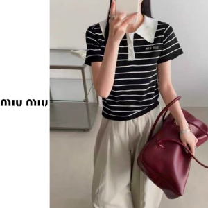 MIUMIU 미우미우 카라배색 스프라이트 니트 4COLOR